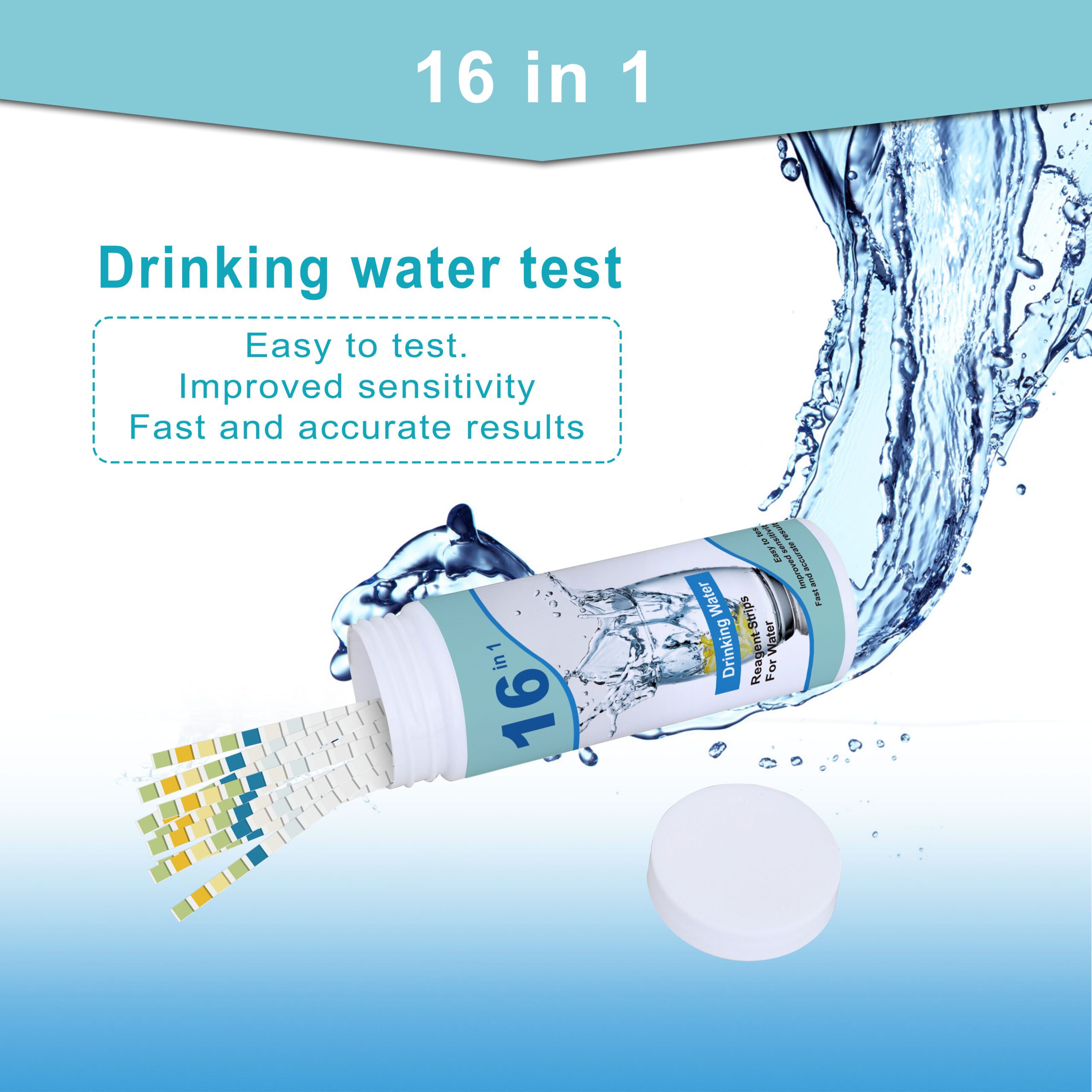 Deep Blue Drinking Water Test Strips - Tap, Well & Borehole Water Quality Test Kit, 16-in-1 - Image 5