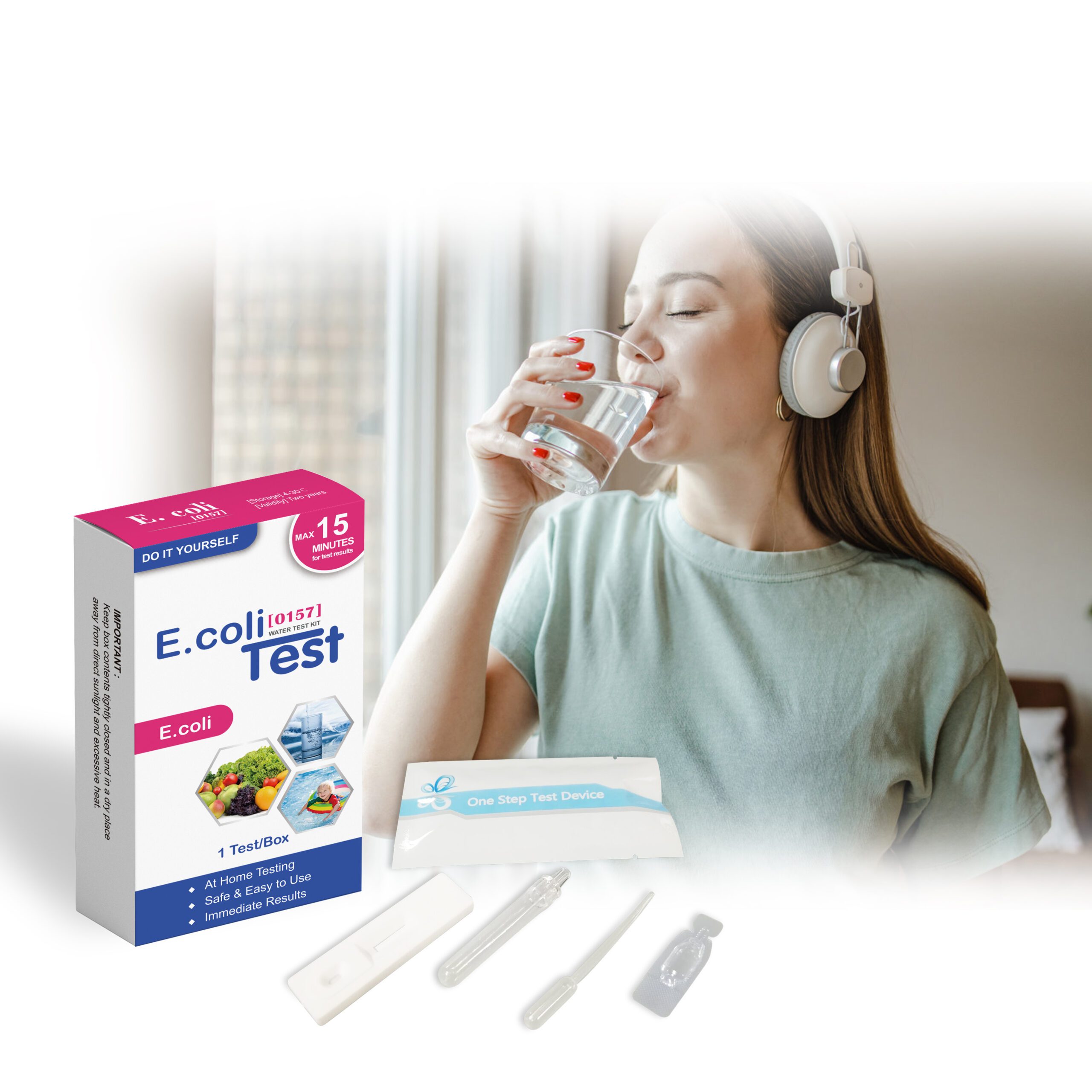 Deep Blue E.coli Test Kit - Drinking Water Bacteria Test, Results in 15 Minutes