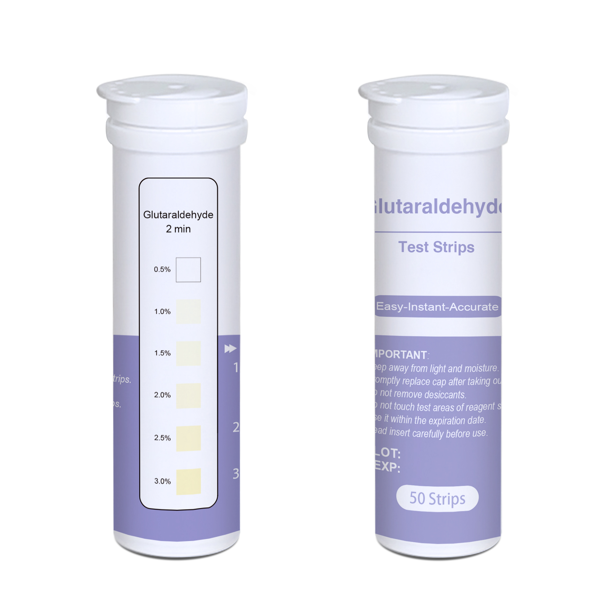 Deep Blue Glutaraldehyde Test Strips - Test Water Disinfectant Levels (0.5-3%)