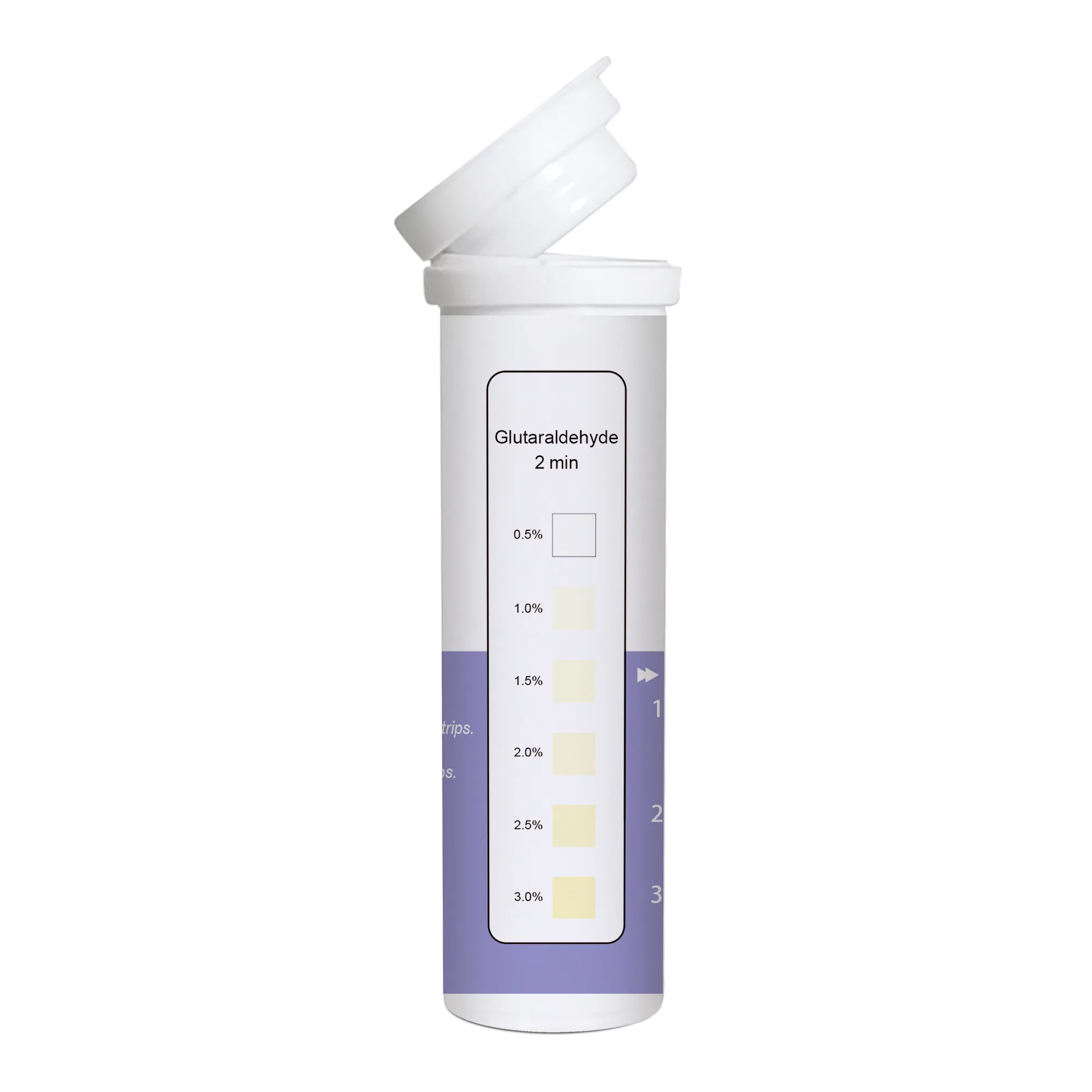 Deep Blue Glutaraldehyde Test Strips - Test Water Disinfectant Levels (0.5-3%) - Image 2