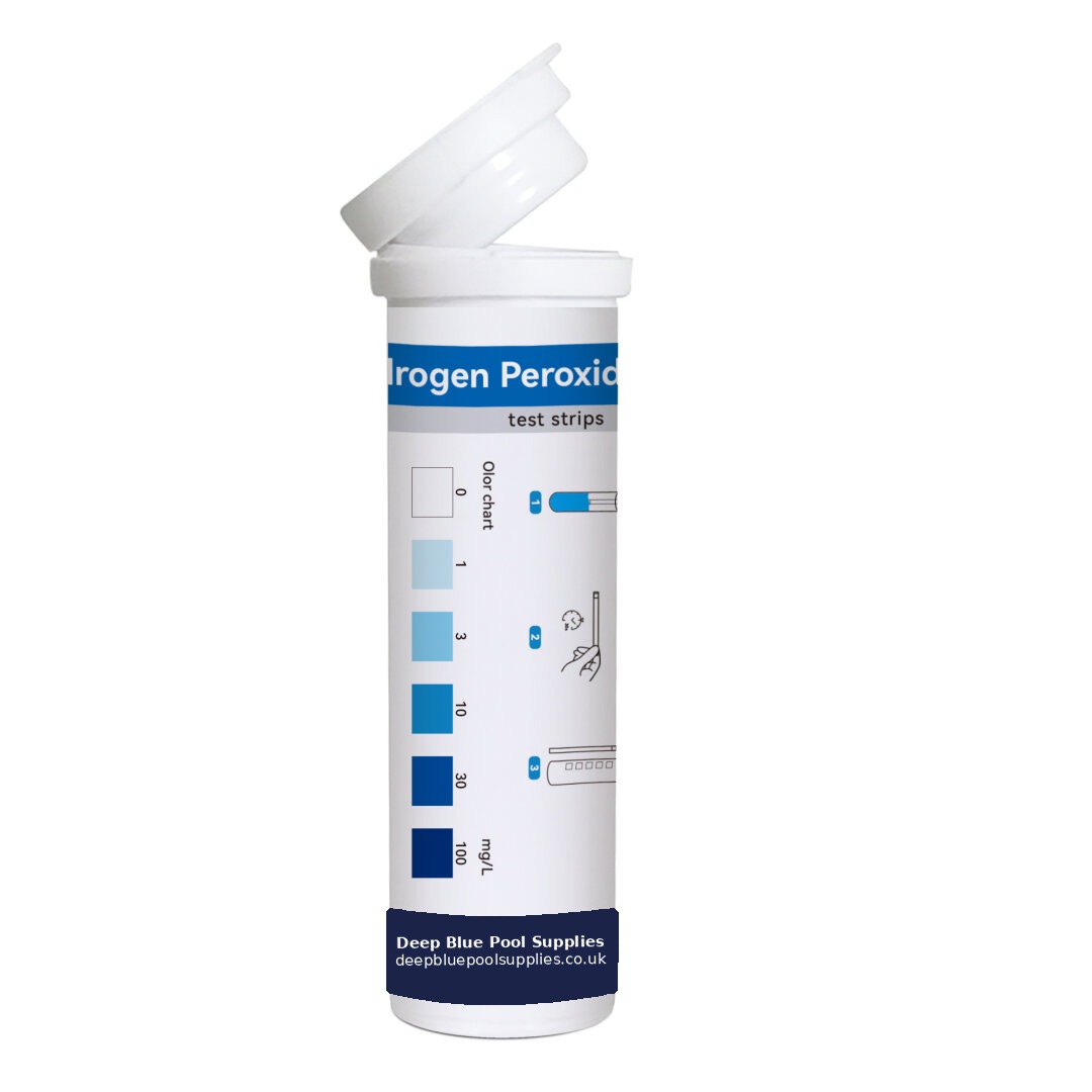 Deep Blue Hydrogen Peroxide Test Strips - Chlorine-Free Water Test for Pools & Spas (0-100mg/L) - Image 2