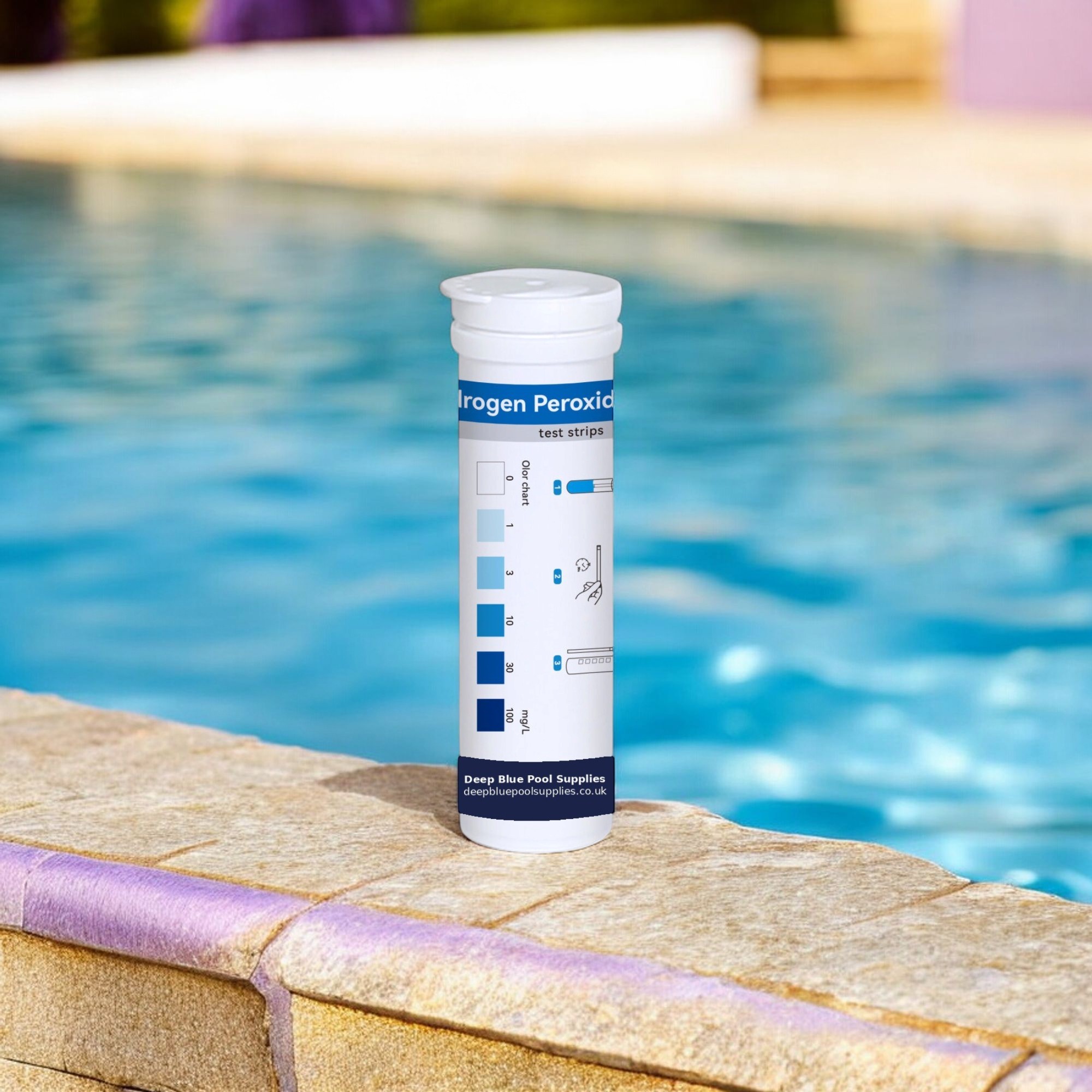 Deep Blue Hydrogen Peroxide Test Strips - Chlorine-Free Water Test for Pools & Spas (0-100mg/L) - Image 7