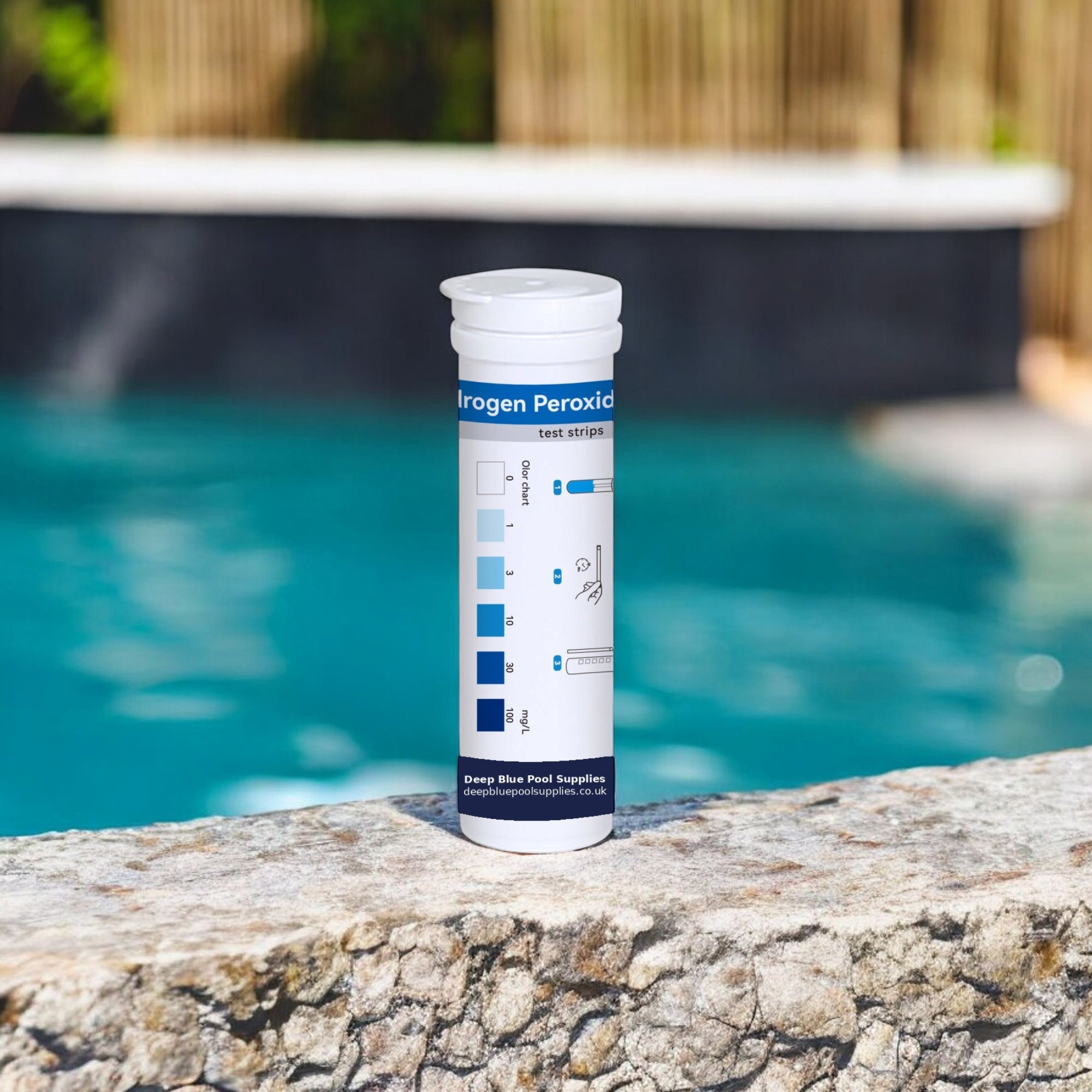 Deep Blue Hydrogen Peroxide Test Strips - Chlorine-Free Water Test for Pools & Spas (0-100mg/L) - Image 8