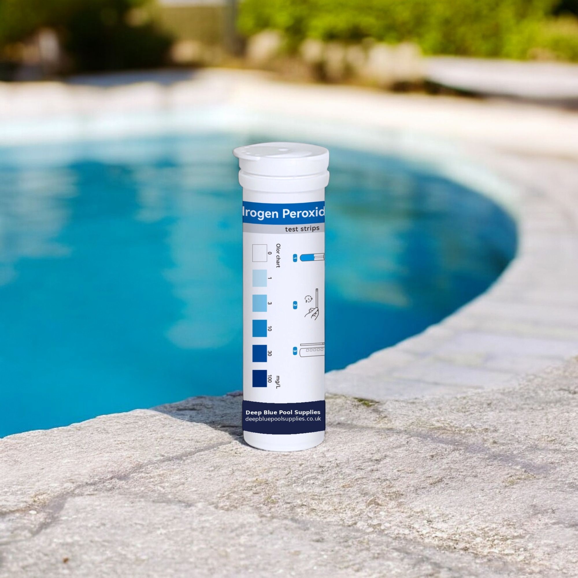 Deep Blue Hydrogen Peroxide Test Strips - Chlorine-Free Water Test for Pools & Spas (0-100mg/L) - Image 9