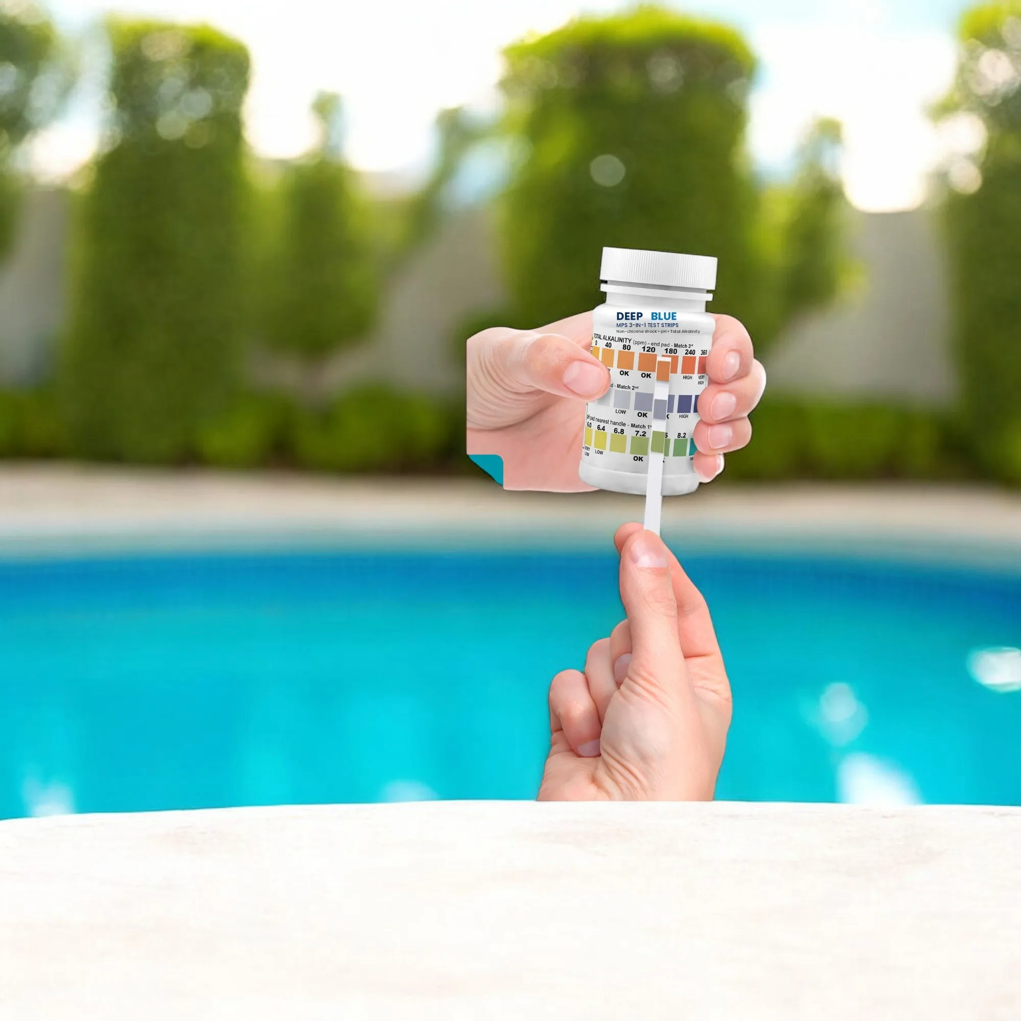 Deep Blue MPS Test Strips 3-in-1 - Non-Chlorine Shock, pH & Total Alkalinity Hot Tub & Pool Test - Image 2