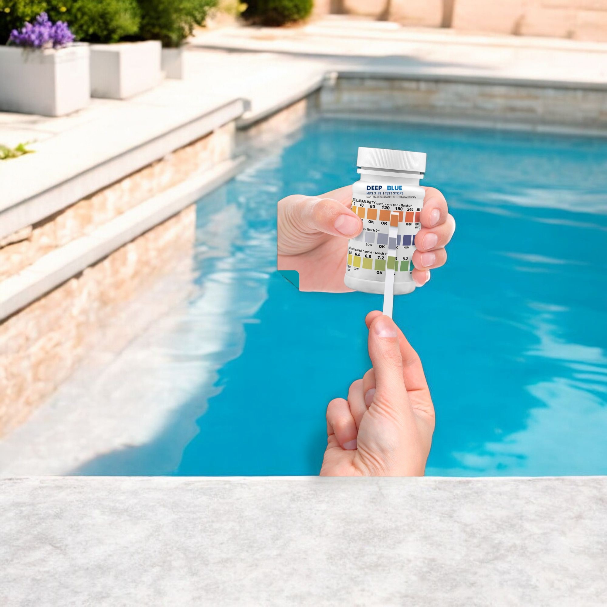 Deep Blue MPS Test Strips 3-in-1 - Non-Chlorine Shock, pH & Total Alkalinity Hot Tub & Pool Test - Image 4