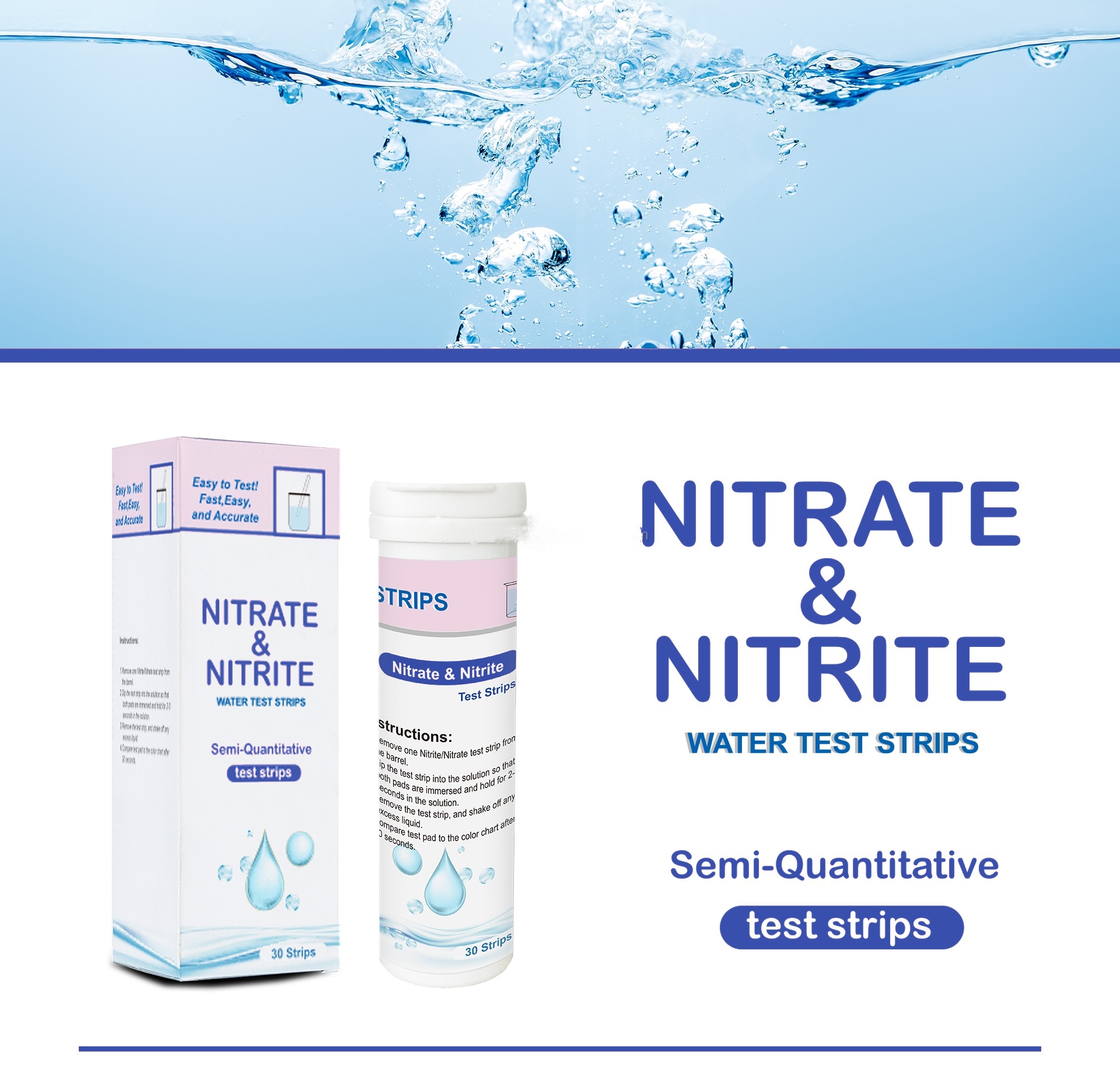 Deep Blue Nitrite & Nitrate Test Strips - Water Quality Test for Pond & Aquarium - Image 3