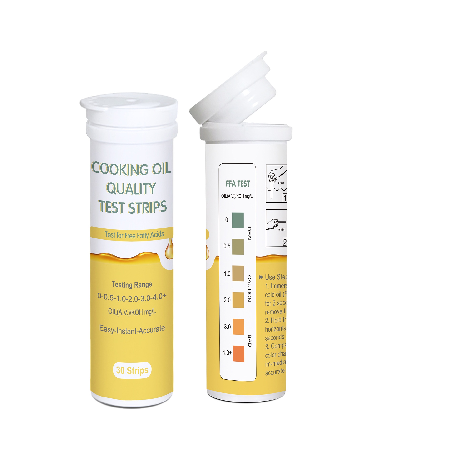 Deep Blue Cooking Oil Quality Test Strips - FFA & Acid Value Test for Fryer Oil