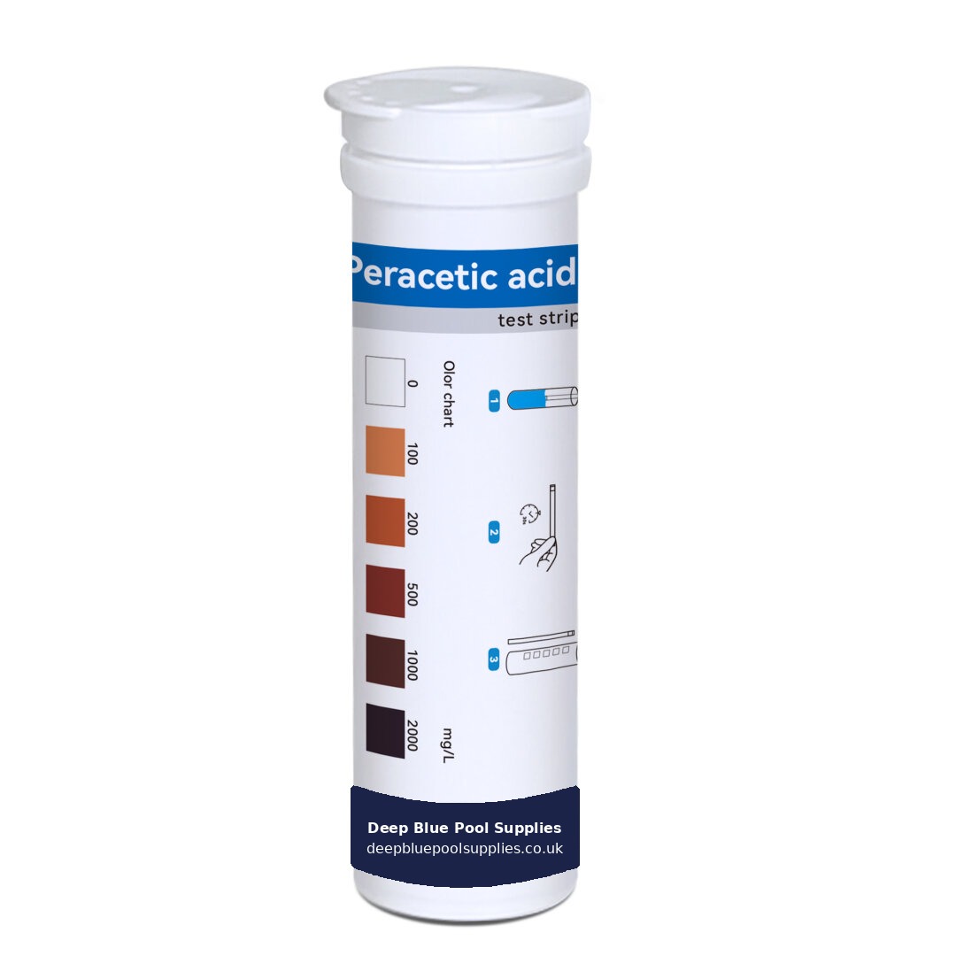 Deep Blue Peracetic Acid Test Strips - Test Disinfectant Concentration Levels (0-2000mg/L)