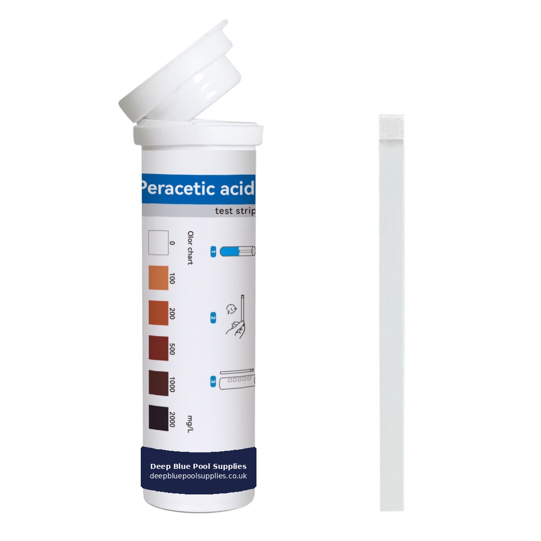Deep Blue Peracetic Acid Test Strips - Test Disinfectant Concentration Levels (0-2000mg/L) - Image 2