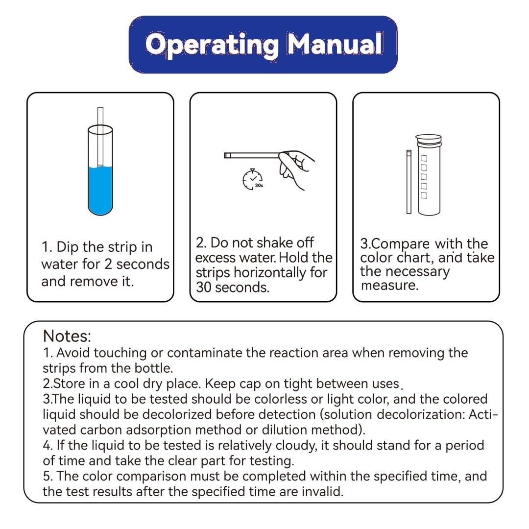 Deep Blue Peracetic Acid Test Strips - Test Disinfectant Concentration Levels (0-2000mg/L) - Image 5