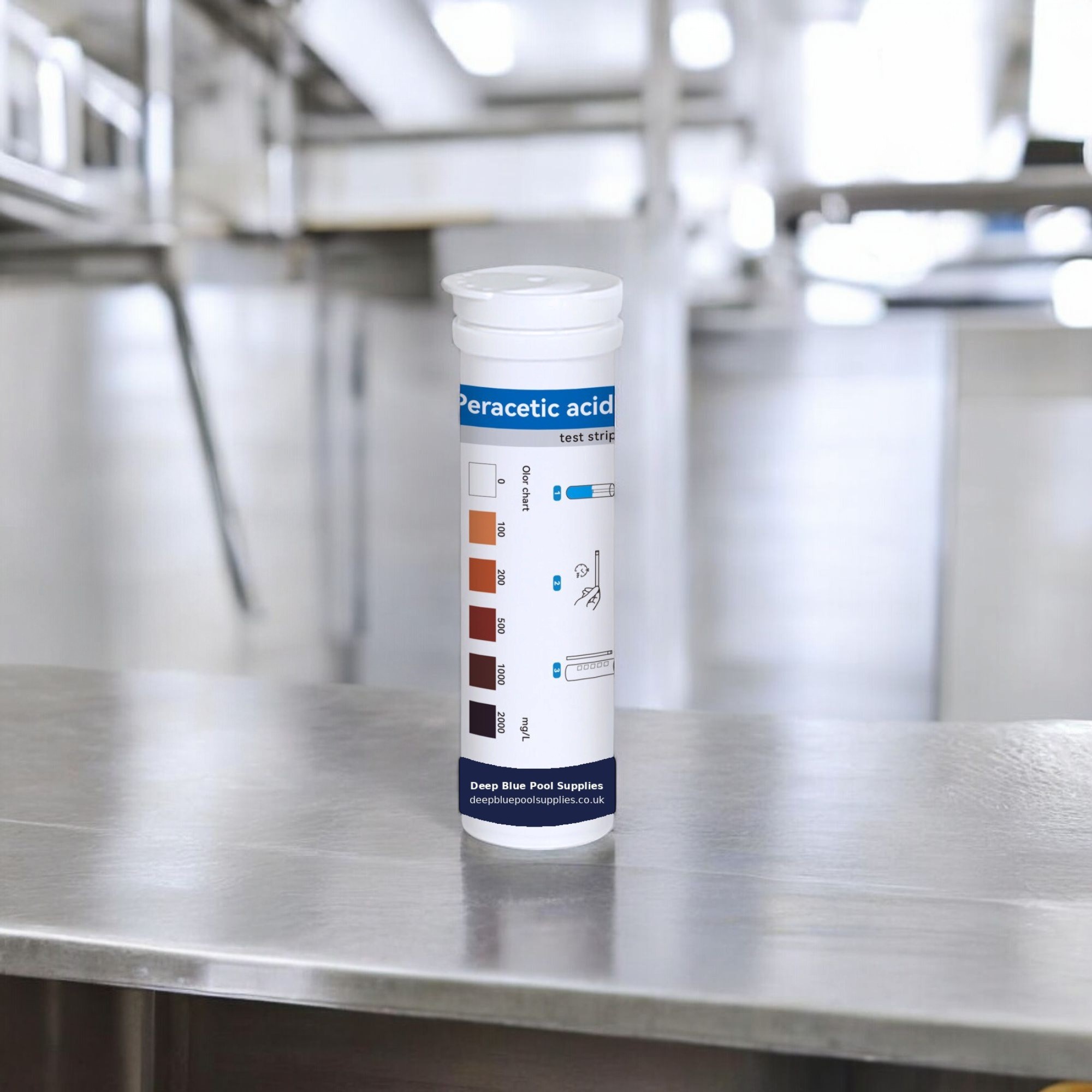 Deep Blue Peracetic Acid Test Strips - Test Disinfectant Concentration Levels (0-2000mg/L) - Image 7