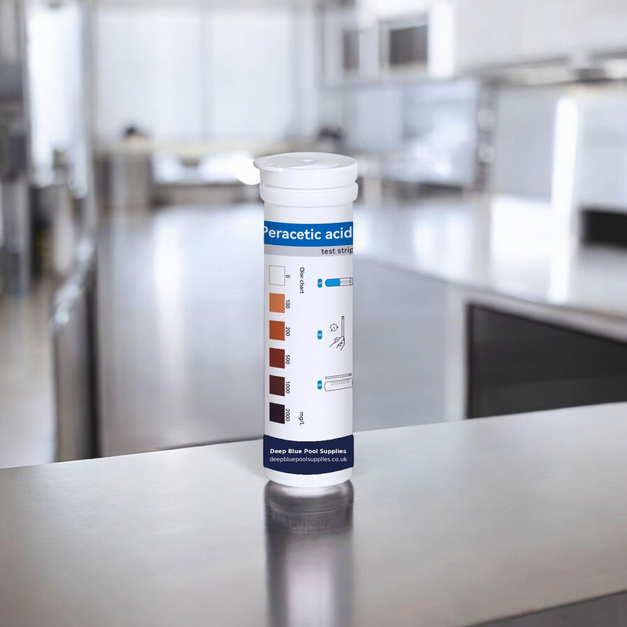 Deep Blue Peracetic Acid Test Strips - Test Disinfectant Concentration Levels (0-2000mg/L) - Image 8