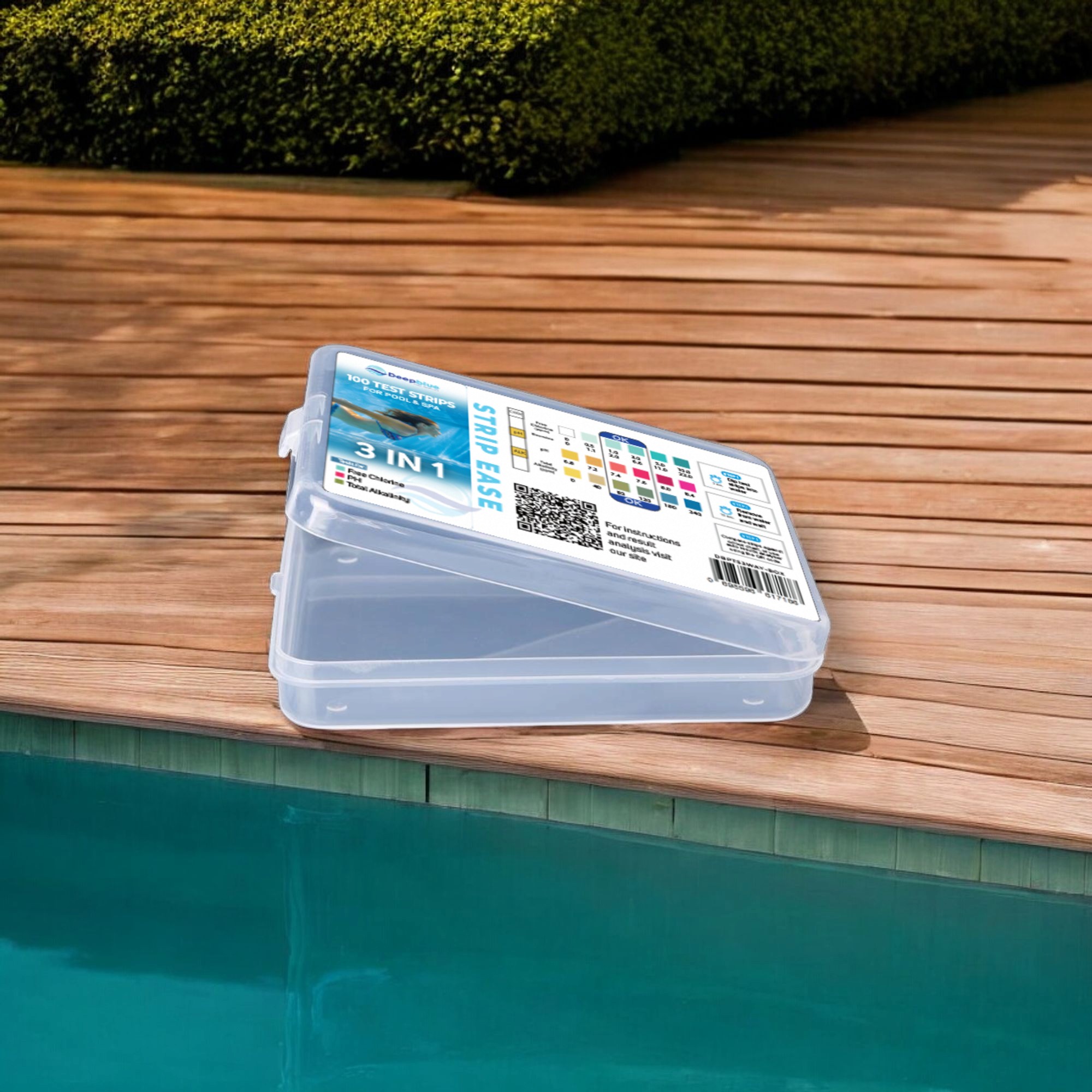 Deep Blue Strip-Ease 100 Test Strips (Box) for Pool and Hot Tub Testing, Free Analysis App - Chlorine, Bromine, pH, Alkalinity, Hardness, Cyanuric - 3 Way Chlorine - Image 4