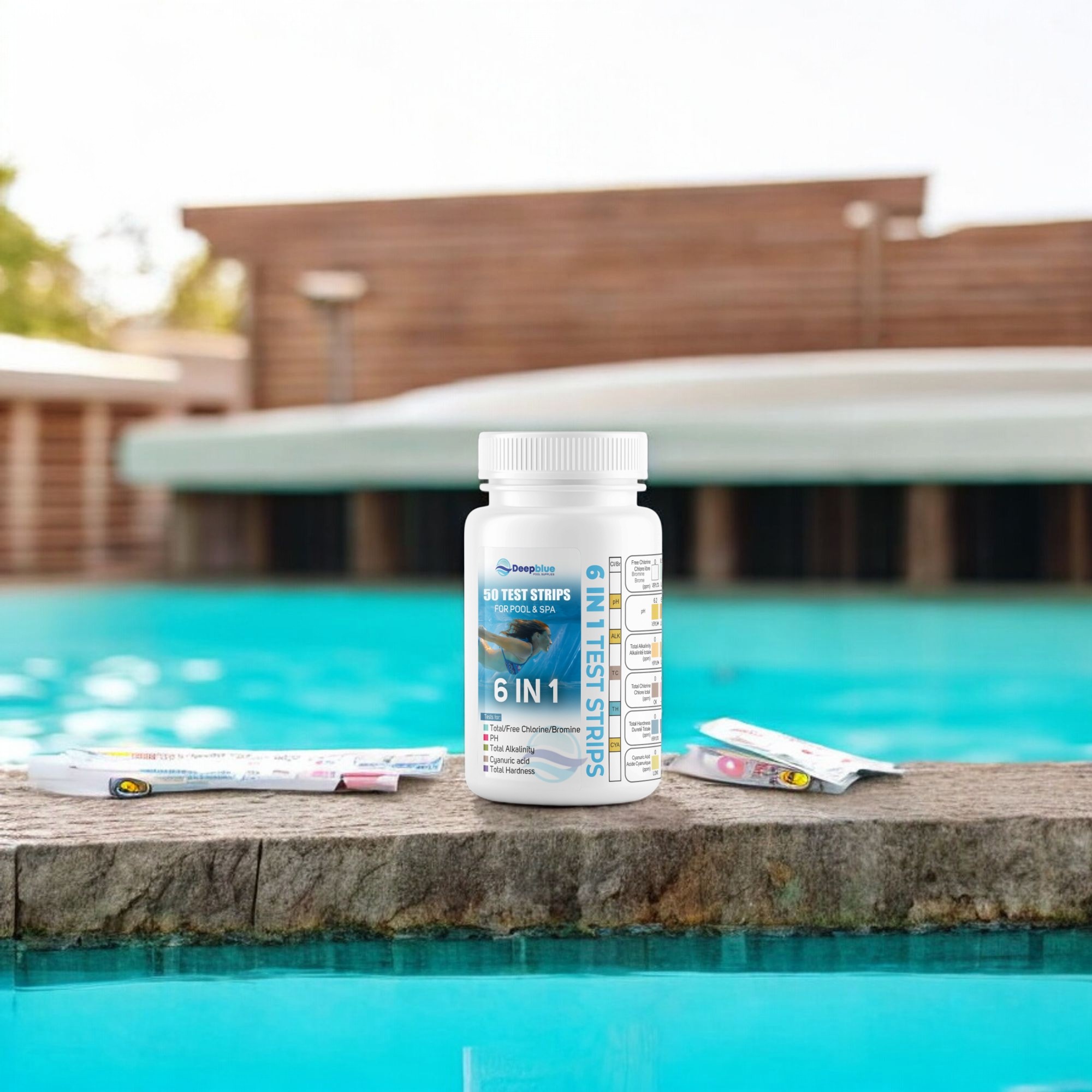 Deep Blue Strip-Ease 50 Test Strips (Bottle) for Pool and Hot Tub Testing, Free Analysis App - Chlorine, Bromine, pH, Alkalinity, Hardness, Cyanuric - 6 Way Chlorine - Image 9