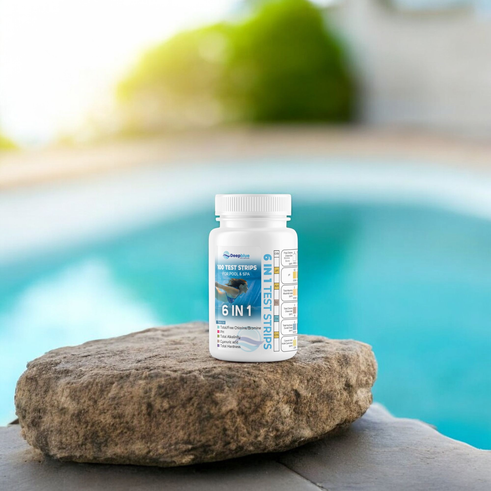 Deep Blue Strip-Ease 50 Test Strips (Bottle) for Pool and Hot Tub Testing, Free Analysis App - Chlorine, Bromine, pH, Alkalinity, Hardness, Cyanuric - 10x 6 Way Chlorine - Image 7