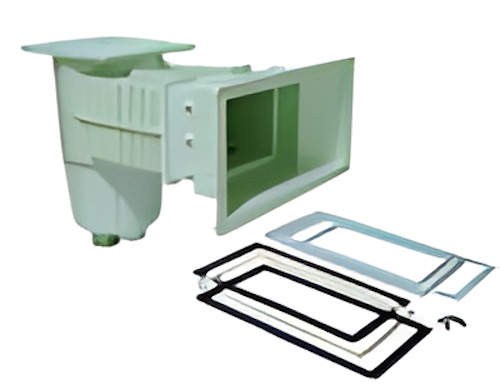 Deep Blue ABS Wide Mouth Skimmer for Vinyl Pools with Square Frame & 63.5mm Extension Piece - Image 2