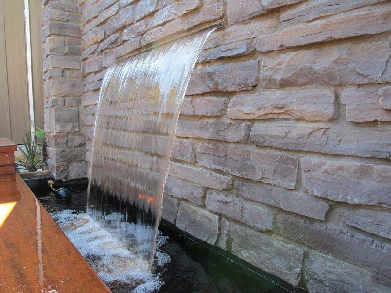 Deep Blue Swimming Pool Fountain Waterfall Water Feature, 1200mm, 35mm Lip - PVC Waterfall 900mm 35mm Lip - Image 2