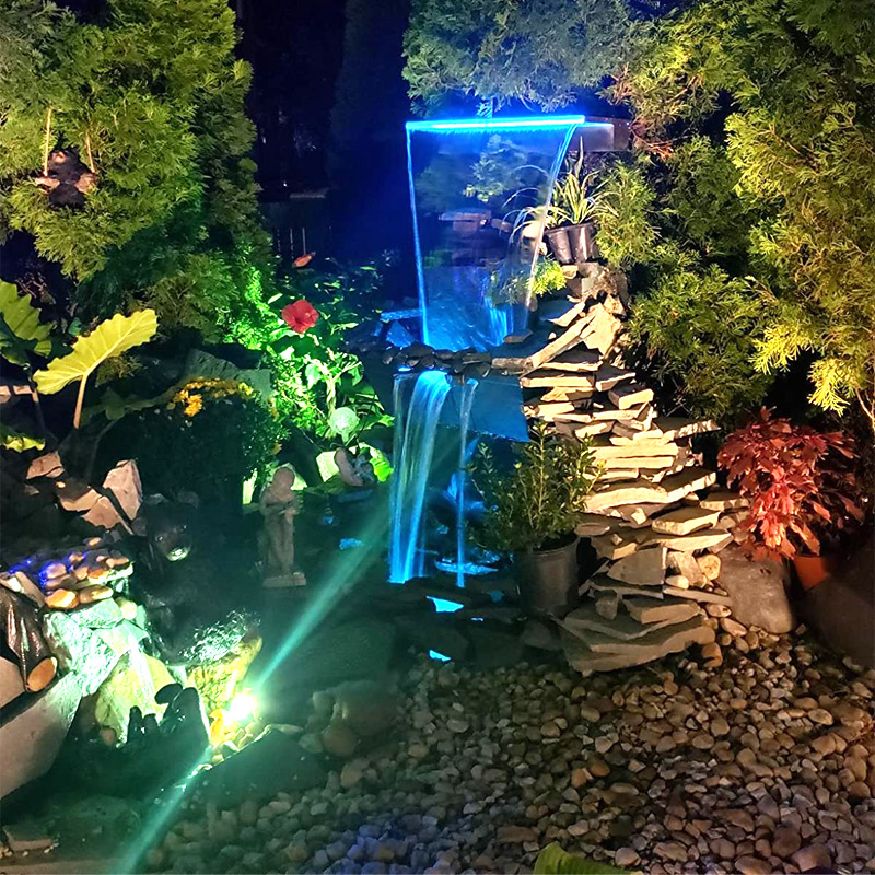 Deep Blue Swimming Pool Fountain Waterfall Water Feature, 1200mm, 35mm Lip - PVC Waterfall 900mm 35mm Lip - Image 5