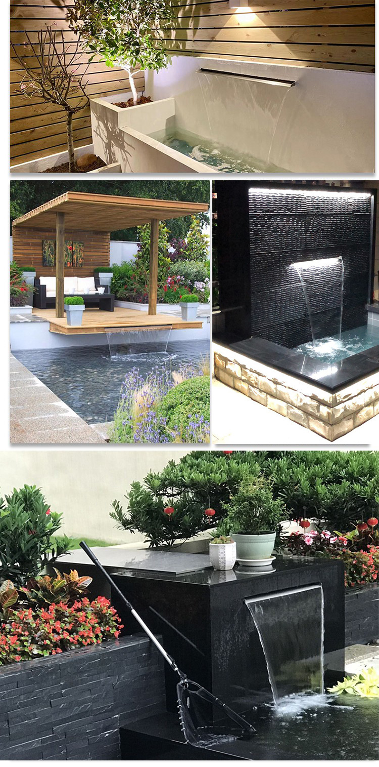 Deep Blue Swimming Pool Fountain Waterfall Water Feature, 1200mm, 35mm Lip - PVC Waterfall 300mm 35mm Lip - Image 8